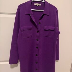 LOFT Vibrant Purple Knit Top